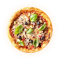 Argentina pizza with spicy chorizo, roasted peppers, red onion and mozzarella