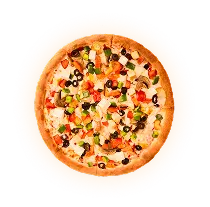 Italian pizza with tomato sauce, mozzarella, oregano and basil